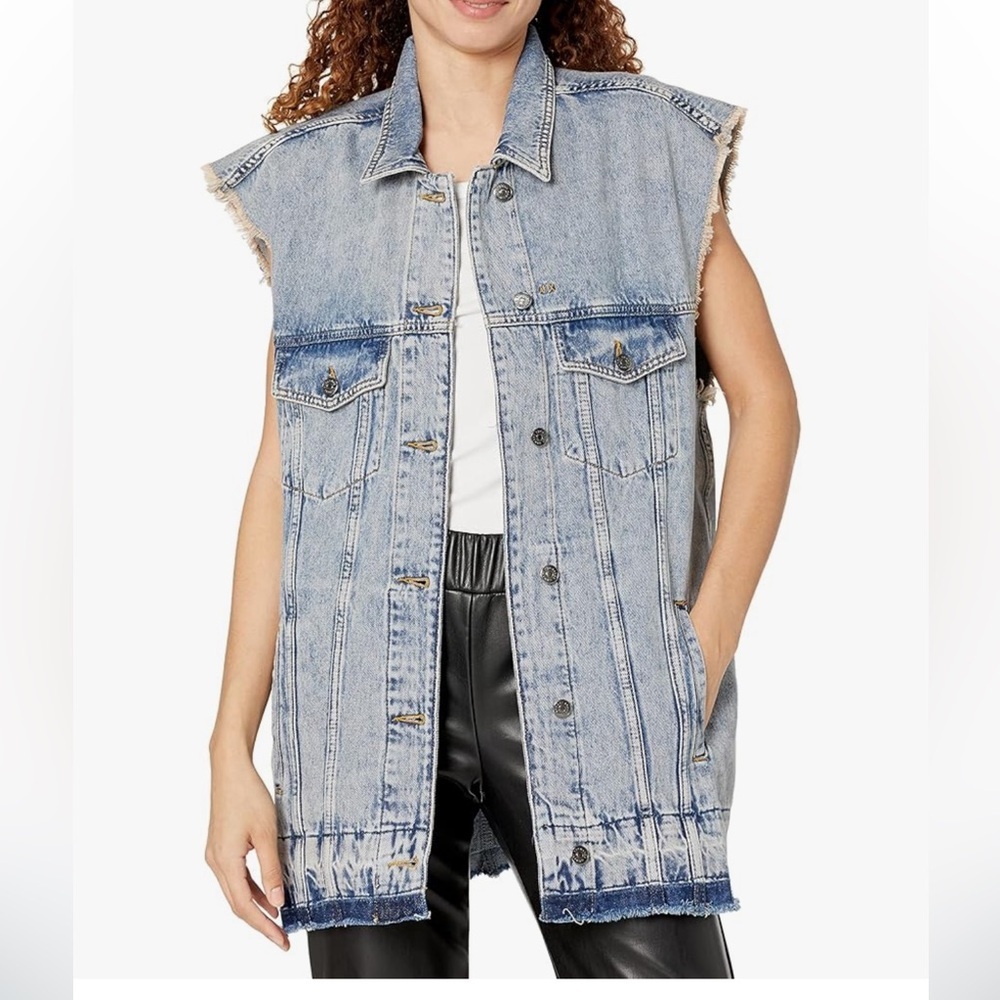 Armani Oversized Denim Sleeveless Jacket - Picture 7 of 13